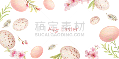 复活节,水彩画,手工着色,华丽的,传统,事件,浪漫,涂料,春天,装饰物