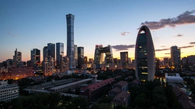 时间的流逝——黄昏的北京天际线