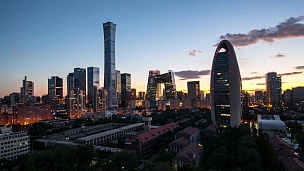 延时摄影-北京黄昏的天际线