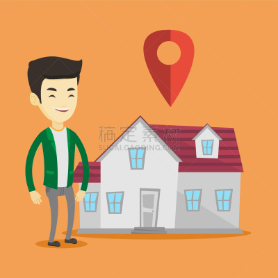 房屋,指示棒,背景聚焦,人种,疤,房地产经纪人,人,男人