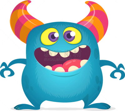 怪物,幸福,卡通,可爱的,巨魔,魔鬼,动物,大喊,站