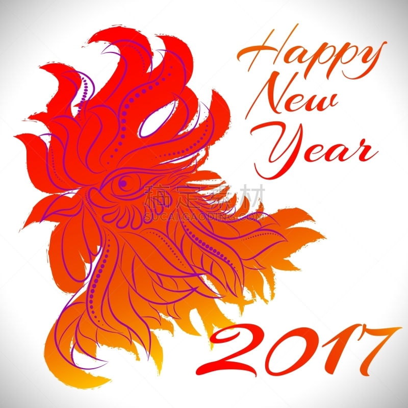 公鸡,2017年,亚洲,十二生肖,啼叫,动物,鸟类,庆祝