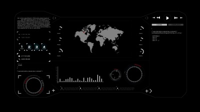 用于网络技术概念的 动画HUD平视显示器界面代码图形条形元素