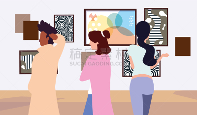 现代,人群,画廊,事件,光学设备,女人,艺术品,旅行者,相伴,站