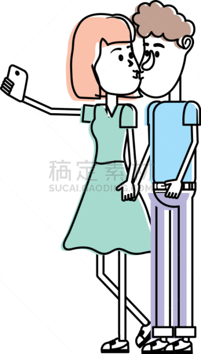 自拍,伴侣,可爱的,人,男人,家庭,父母,取得,亲吻,相伴