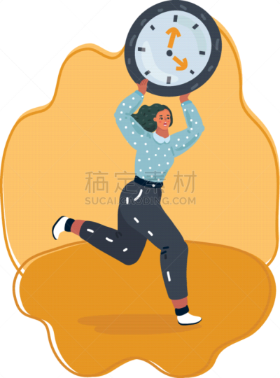 女人,小的,钟,紧迫,商务,长度,迅速,充满的,跑