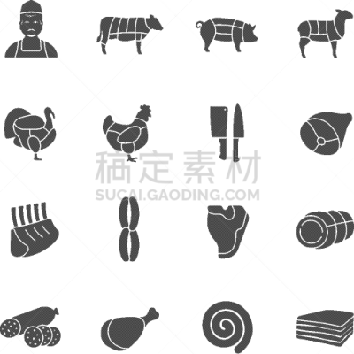 计算机图标,肉店,意大利腊肠,背景分离,萨鲁美尔利亚,猪,动物,鸟类,羊羔,家禽