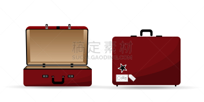 手提箱,模板,绘画插图,红色,矢量,彩色图片,度假,设计,旅行,包