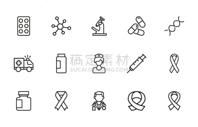 线条,计算机图标,极简构图,癌症,医疗用品,注射器,健康保健,护士,听诊器