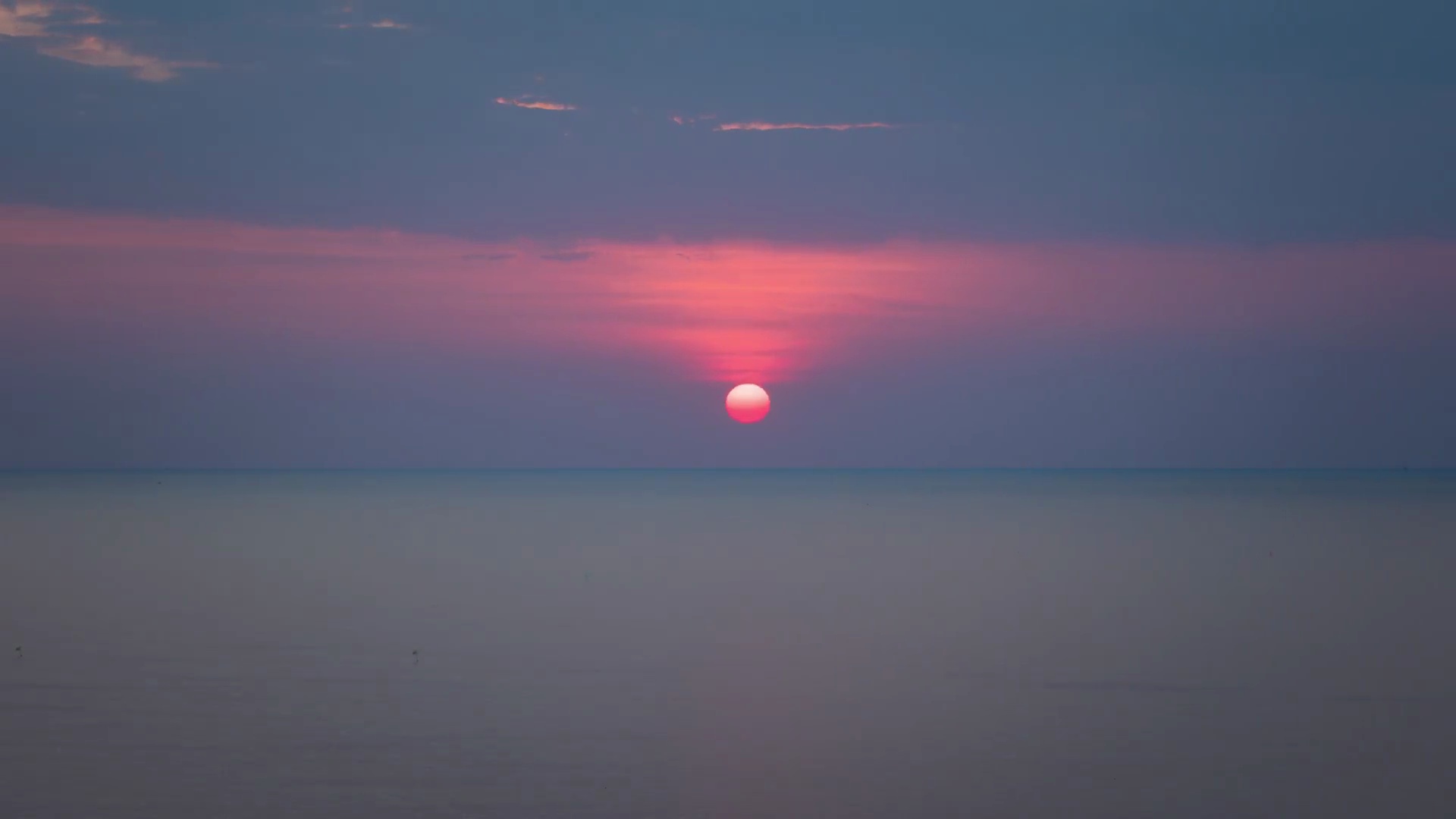  延时 海上日落