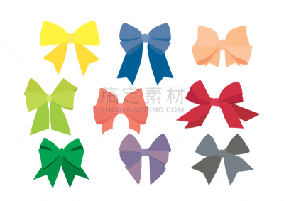 绘画插图,蝴蝶结,多色的,矢量,式样,颜色,白色背景,可爱的,背景分离,纺织品