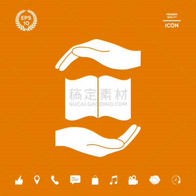 书,插画,图标,拿着,手,保护工作服,教科书,商务,杂志,空白的