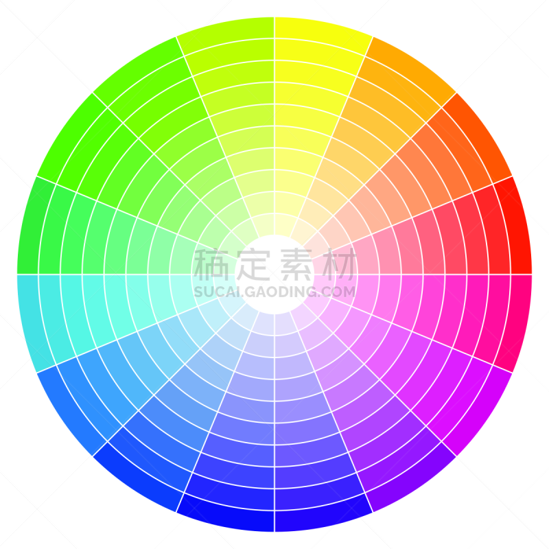 色相环,车轮,多色的,抽象,彩色图片,光谱色,分离着色,图表,背景,白色背景