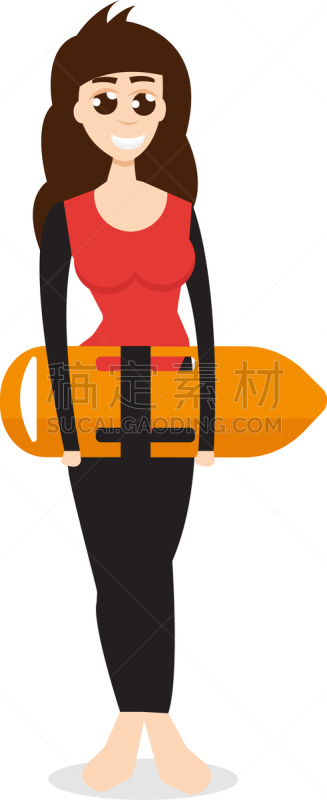 女人,救生员,分离着色,白色,红色,人,套装,图像,海洋