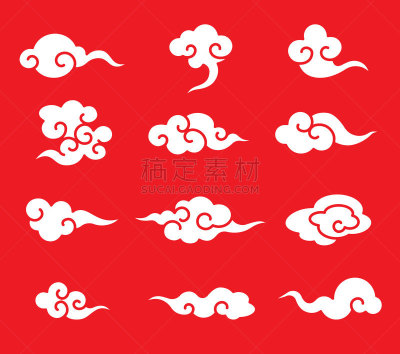 云,中国,矢量,东,传统,云景,环境,天气,背景,纹理