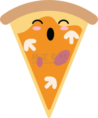 比萨饼,可爱,卡通,快餐,分离着色,可爱的,清新,食品,收集,爱