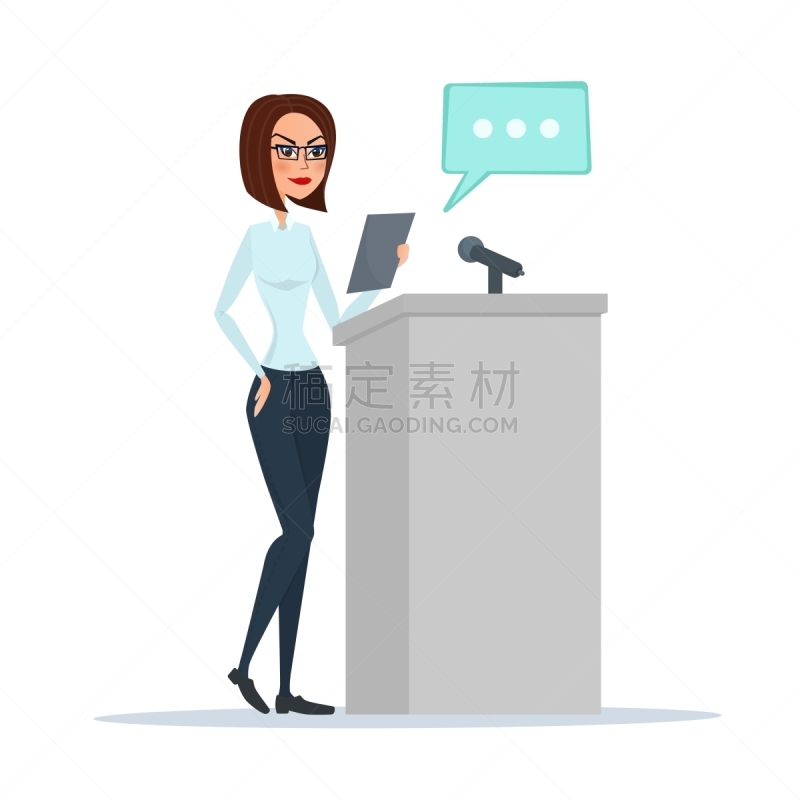 女人,指挥台,商务,发言人,在之后,研究会,站,演讲