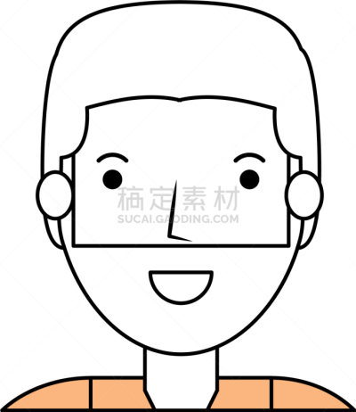 青年男人,卡通,可爱的,白色,商务,人,男人,概念,肖像