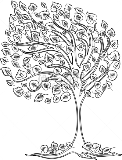风,绘画插图,季节,秋天,弹性,图像,矢量,卷须,叶子,树