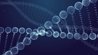  分辨率未来风格的尘埃粒子DNA运动抽象，用于商业科学或技术
