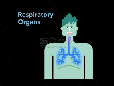 简单,绘画插图,呼吸系统,黑色背景,正面视角,男性,生物学,鼻腔,英语