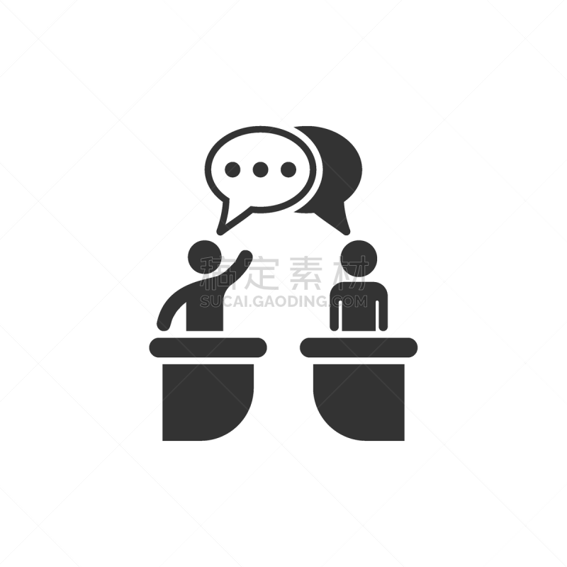 扁平化设计,计算机图标,人,男商人,发言人,男人,争论,讨论