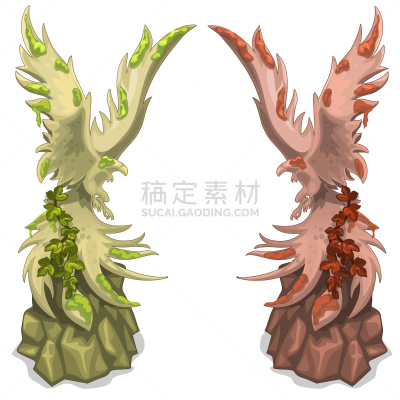 鸟类,一对,数字,热,红色,图像,模板,老鹰,动物,虚构