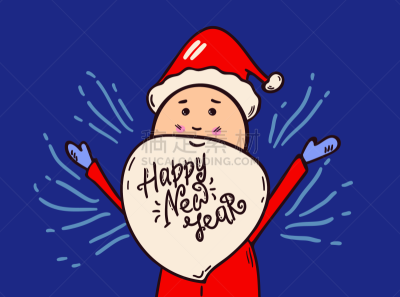 贺卡,新年前夕,模板,节日,绘画插图,卡通,圣诞老人,矢量,布告