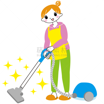 绘画插图,图像,手套,大桶,清洗剂,简单,女人,清洁手套,青年女人,20到29岁