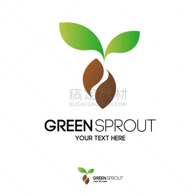 green sprout logo modern color style