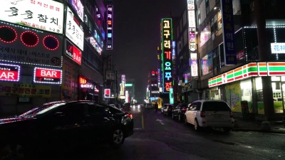 Timelapse-韩国的夜街