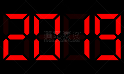 红色,2019,数字,黑色背景,图像,模板,矢量,光,计算器,设计