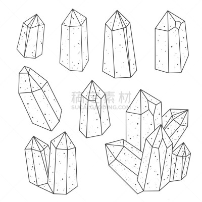 水晶,宝石,巫术,分离着色,秘密,炼金术,几何形状,背景分离,收集,布置
