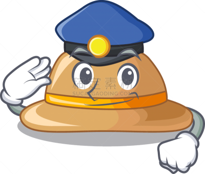 警官,吉祥物,分离着色,帽子,科克郡,可爱的,侦探,殖民地式,面部表情,探险