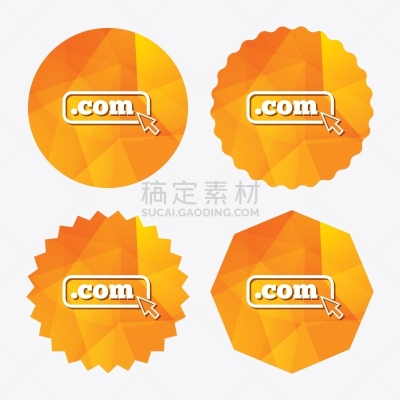 com域名,标志,图标,平坦的,创造力,概念,代币,图像,光标,证章