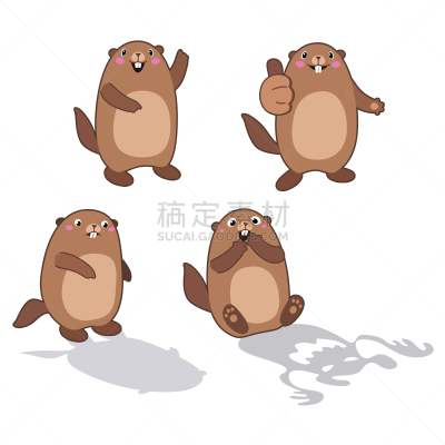 轮廓,旱獭,动画片,两只动物,拇指,白昼,季节,冬天,春天,布置