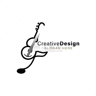 initial e music note guitar logo ideas