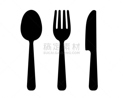 汤匙,绘画插图,叉,家用器具,银餐具,华丽的,白色背景,厨房器具,符号,膳食