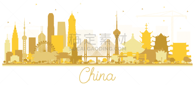 黄金,城市天际线,上海,重庆,沈阳,旅行者,非都市风光,剪影