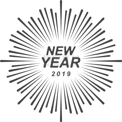 插画,新年前夕,白色,新年,单词,文字,2019,图像,品牌名称,设计