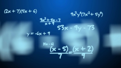 蓝色背景上的数学方程