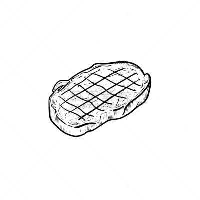 牛排,草图,烟,图标,分离着色,白色,肉,食品,绘制,烹调