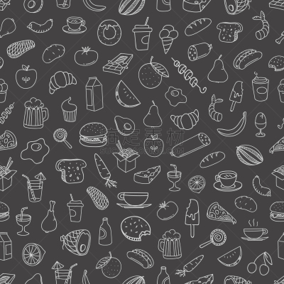 食品,线条画,乱画,比萨饼,饮料,蔬菜,肉,概念,蛋糕,膳食