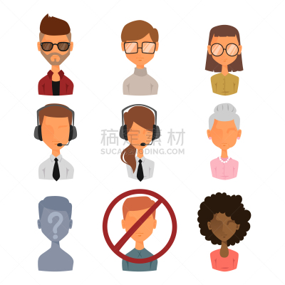 人,肖像,蜘蛛网,平坦的,似人脸,计算机图标,商务,经理,布置,沟通