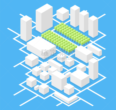 绘画插图,城市,矢量,路,块状,商务,房屋建设,现代,建筑业,城市扩张