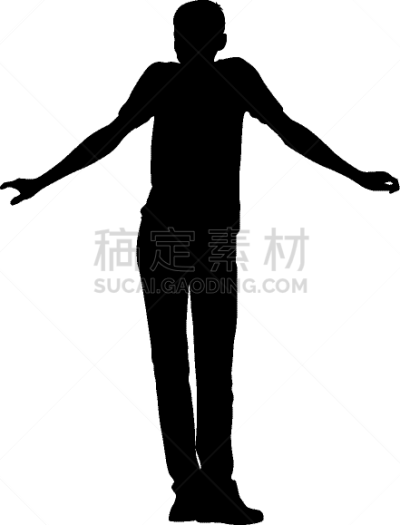 人,白色背景,分离着色,男孩,白色,商务,男商人,男人,站,剪影