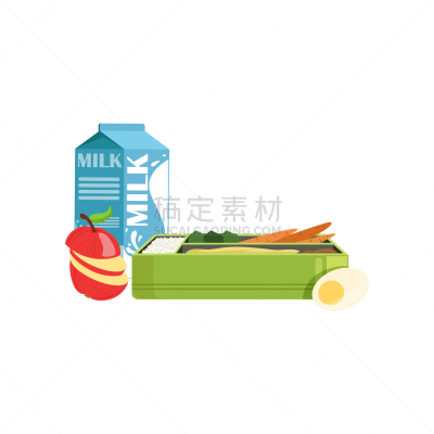 午餐盒,苹果,胡萝卜,鸡蛋,牛奶,分离着色,蔬菜,晚餐,粉饼,午休时间