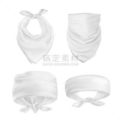 白色,花色丝质大手帕,轻蔑的,正下方视角,纺织品,面具,模板,前额,手帕,布置