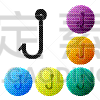 分离着色,鱼钩,黑色,白色,计算机图标,渔夫,户外,细毛纤维,形状,圆形