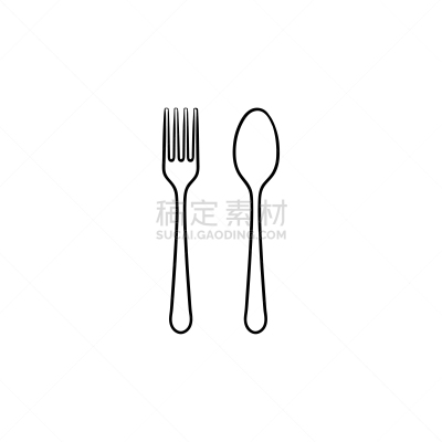 草图,汤匙,计算机图标,直的,食品,烹调用具,设备用品,绘制,叉,烹调